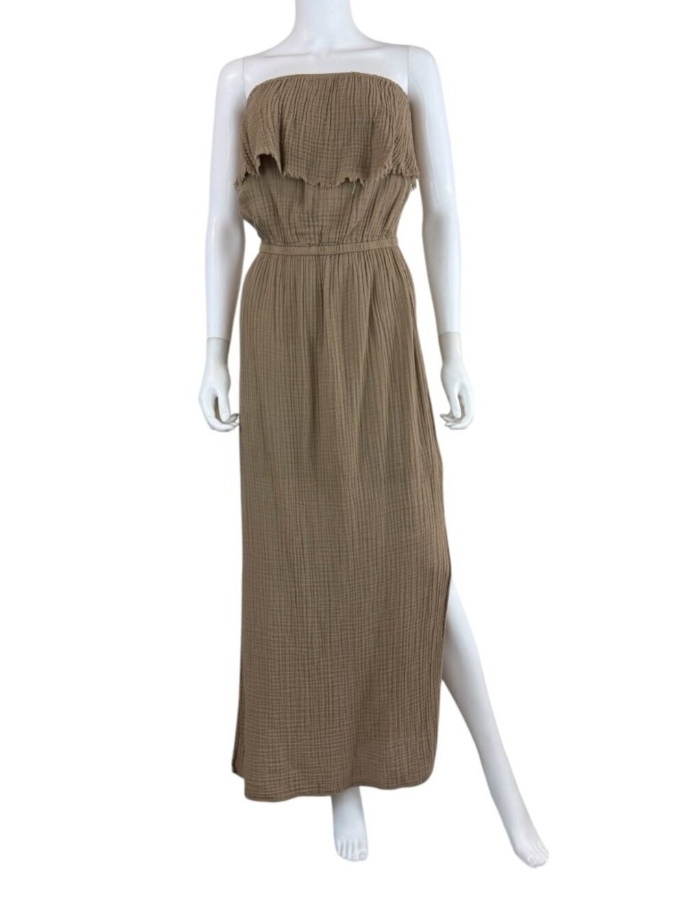 Michael Stars Brown 100% Cotton Gauze Maxi Dress Size S Q1055